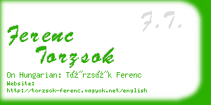 ferenc torzsok business card